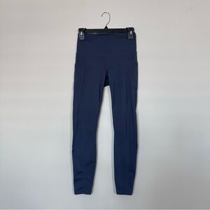 Yogalicious Bluish/Light Navy Activewear Leggings With Pockets on each side